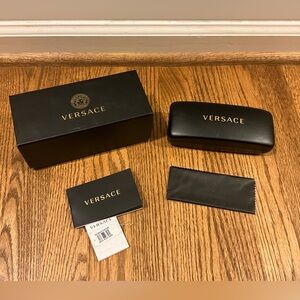 VERSACE Sunglass Case, Box & New Cleaning Cloth